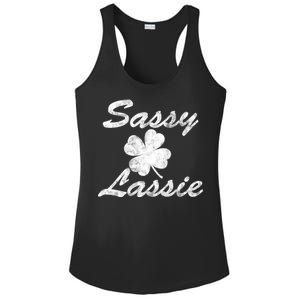 Sassy Lassy Irish Clover St. Patricks Day Ladies PosiCharge Competitor Racerback Tank