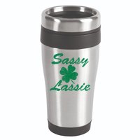 Sassy Lassy Irish Clover St. Patricks Day 16oz Travel Tumbler
