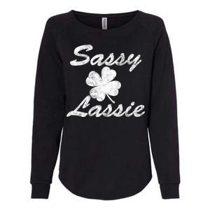 Sassy Lassy Irish Clover St. Patricks Day Womens California Wash Sweatshirt