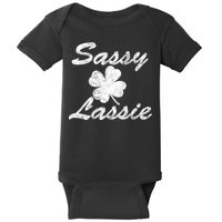 Sassy Lassy Irish Clover St. Patricks Day Baby Bodysuit