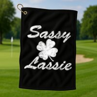 Sassy Lassy Irish Clover St. Patricks Day Golf Towel