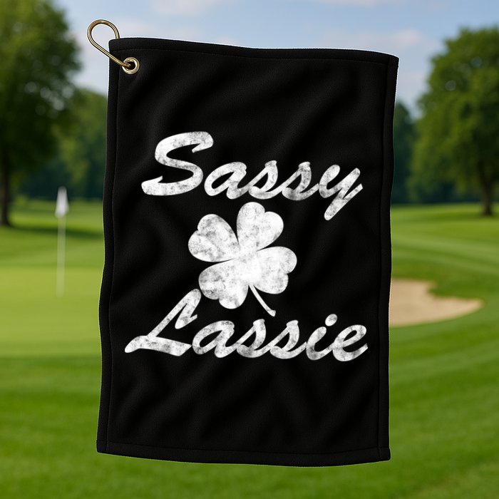 Sassy Lassy Irish Clover St. Patricks Day Golf Towel