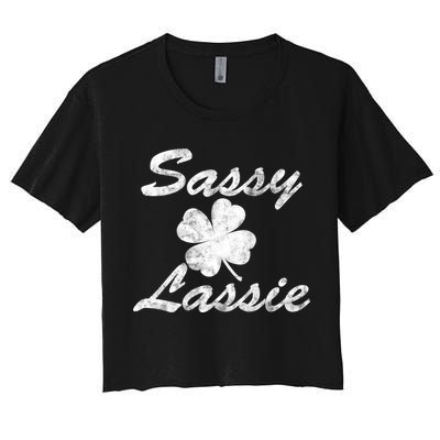 Sassy Lassy Irish Clover St. Patricks Day Crop Top