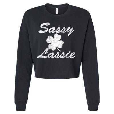 Sassy Lassy Irish Clover St. Patricks Day Cropped Pullover Crew