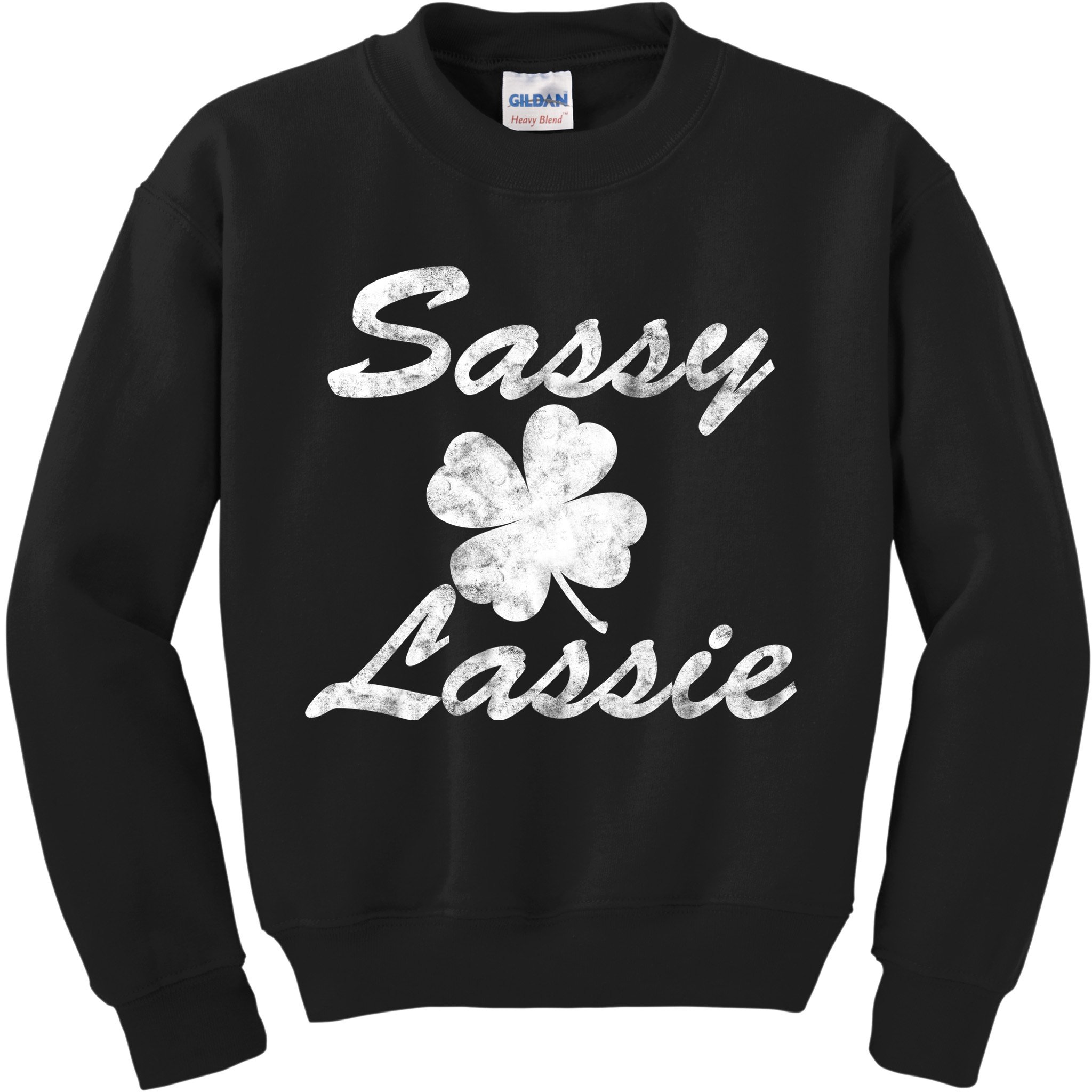 Sassy Lassy Irish Clover St. Patricks Day Kids Sweatshirt