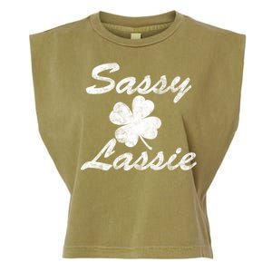 Sassy Lassy Irish Clover St. Patricks Day Garment-Dyed Women's Muscle Tee