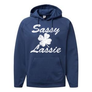 Sassy Lassy Irish Clover St. Patricks Day Performance Fleece Hoodie