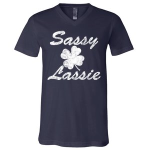 Sassy Lassy Irish Clover St. Patricks Day V-Neck T-Shirt