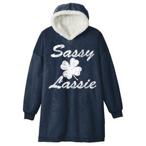 Sassy Lassy Irish Clover St. Patricks Day Hooded Wearable Blanket