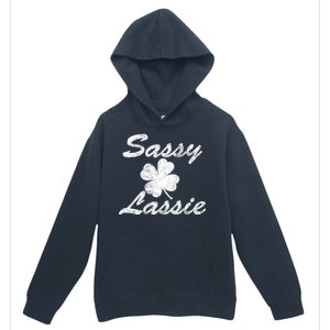 Sassy Lassy Irish Clover St. Patricks Day Urban Pullover Hoodie