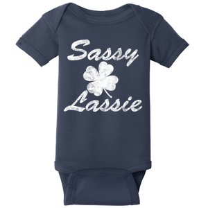 Sassy Lassy Irish Clover St. Patricks Day Baby Bodysuit