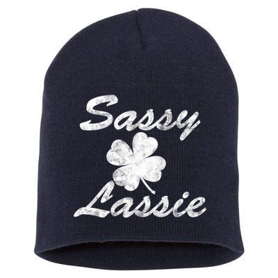 Sassy Lassy Irish Clover St. Patricks Day Short Acrylic Beanie