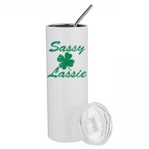 Sassy Lassy Irish Clover St. Patricks Day Stainless Steel Tumbler