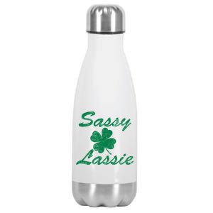 Sassy Lassy Irish Clover St. Patricks Day Stainless Steel Insulated Water Bottle