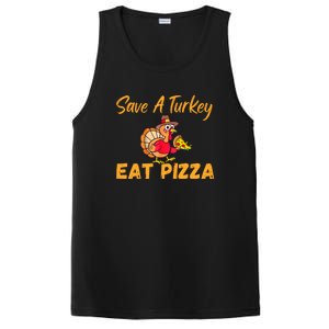 Save A Turkey Eat Pizza Funny Happy Thanksgiving Food Lover PosiCharge Competitor Tank