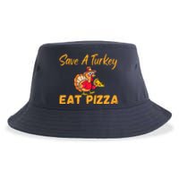 Save A Turkey Eat Pizza Funny Happy Thanksgiving Food Lover Sustainable Bucket Hat