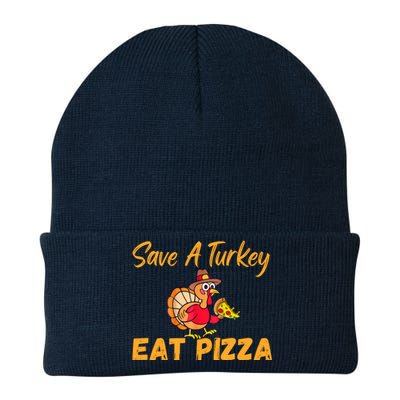 Save A Turkey Eat Pizza Funny Happy Thanksgiving Food Lover Knit Cap Winter Beanie