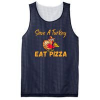 Save A Turkey Eat Pizza Funny Happy Thanksgiving Food Lover Mesh Reversible Basketball Jersey Tank