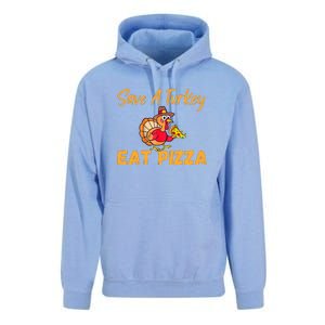 Save A Turkey Eat Pizza Funny Happy Thanksgiving Food Lover Unisex Surf Hoodie