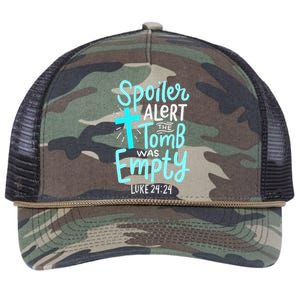 Spoiler Alert Tomb Was Empty Easter Religious Christian Gift Retro Rope Trucker Hat Cap