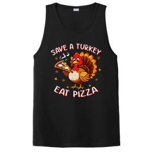 Save A Turkey Eat Pizza Funny Turkey Foodie Thanksgiving PosiCharge Competitor Tank