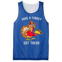 Save a Turkey Eat Tacos Mexican Funny Thanksgiving Mesh Reversible Basketball Jersey Tank