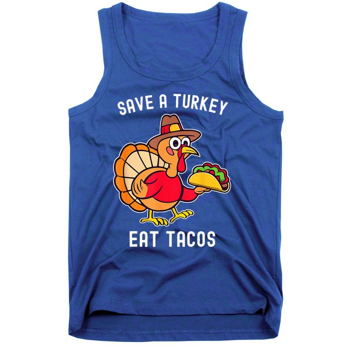 Save a Turkey Eat Tacos Mexican Funny Thanksgiving Tank Top