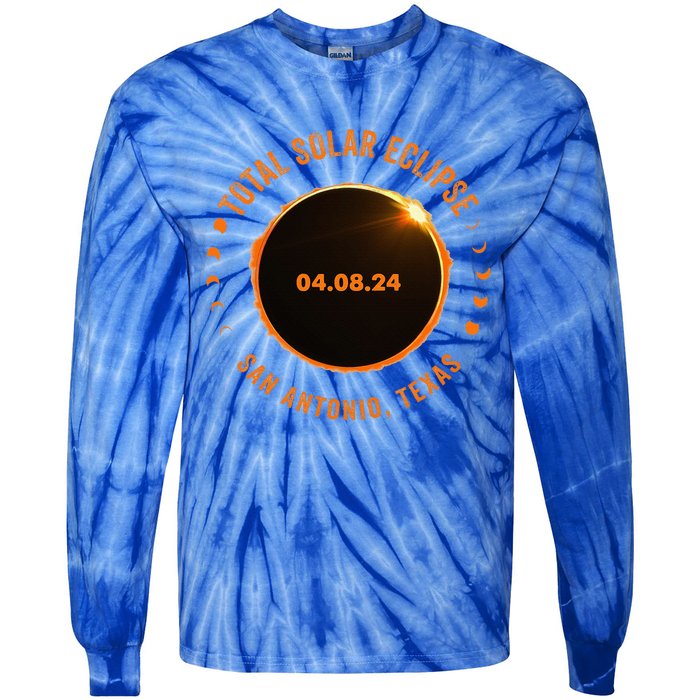 San Antonio Texas State Solar Eclipse 2024 Tie-Dye Long Sleeve Shirt