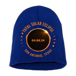 San Antonio Texas State Solar Eclipse 2024 Short Acrylic Beanie