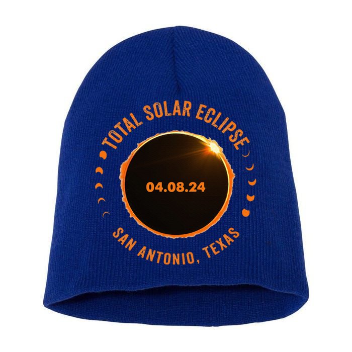 San Antonio Texas State Solar Eclipse 2024 Short Acrylic Beanie