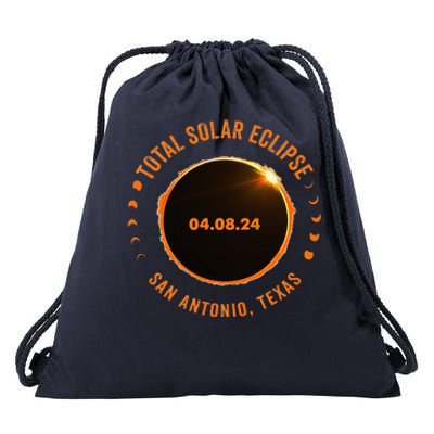 San Antonio Texas State Solar Eclipse 2024 Drawstring Bag