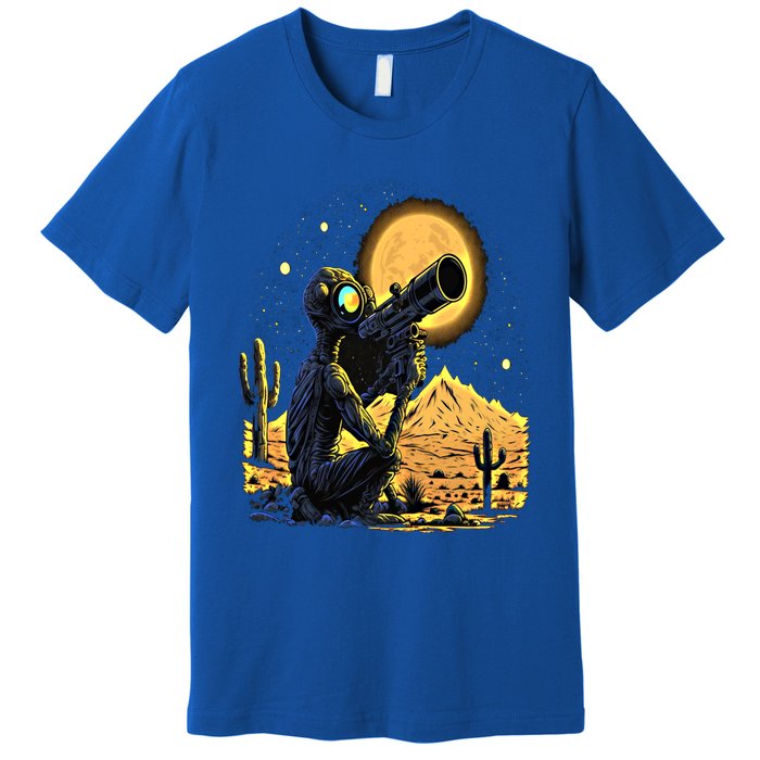 Space Alien Telescope Planets Astronomy Space Meaningful Gift Premium T-Shirt