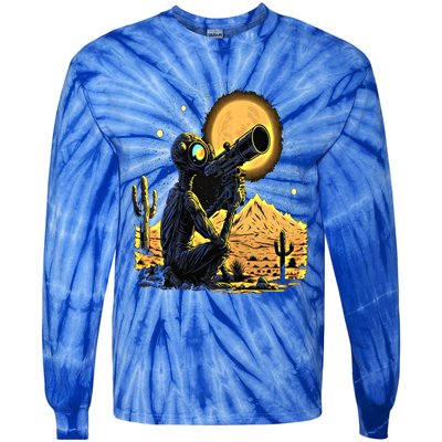 Space Alien Telescope Planets Astronomy Space Meaningful Gift Tie-Dye Long Sleeve Shirt