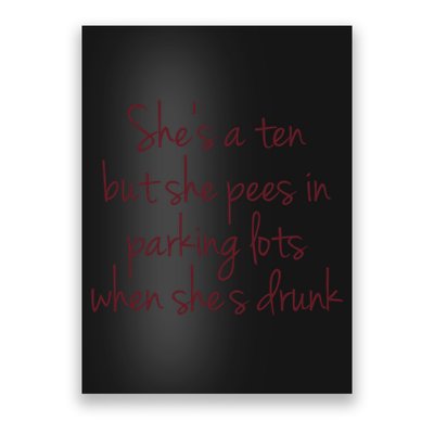 Shes A Ten But She Pees In Parking Lots When Shes Drunk Poster
