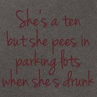 Shes A Ten But She Pees In Parking Lots When Shes Drunk Cotton Canvas Backpack