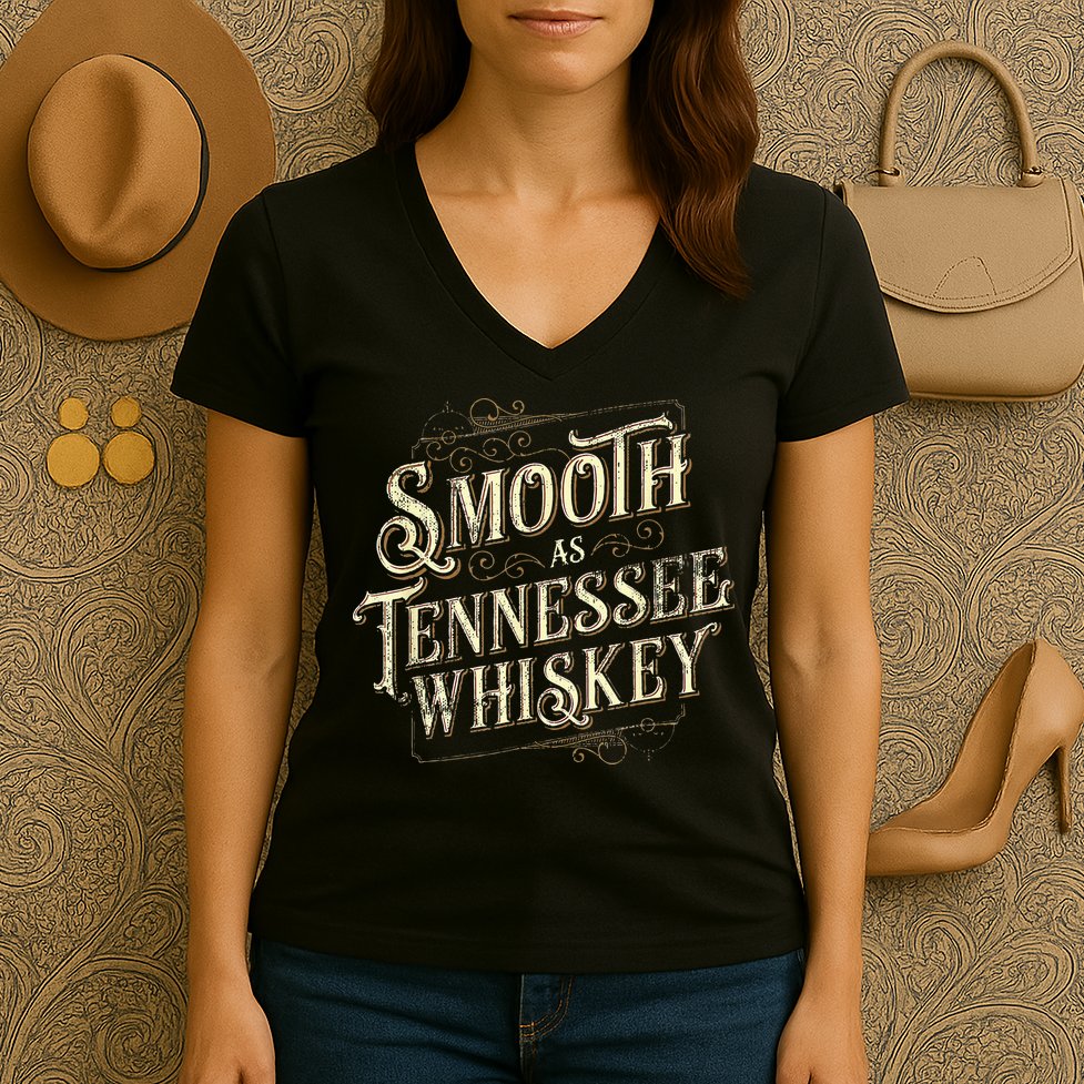 Smooth As Tennessee Whiskey Country Women's V-Neck T-Shirt