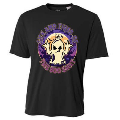 Sick And Tired Of This Boo Sheet Halloween Ghost Costume Cooling Performance Crew T-Shirt