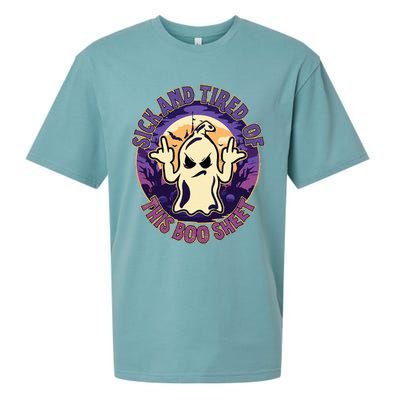 Sick And Tired Of This Boo Sheet Halloween Ghost Costume Sueded Cloud Jersey T-Shirt