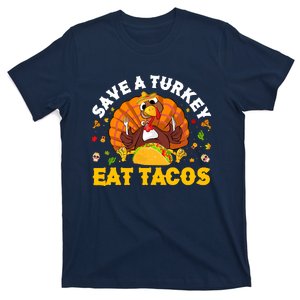 Save A Turkey Eat Tacos Thanksgiving Sombrero Turkey Taco T-Shirt