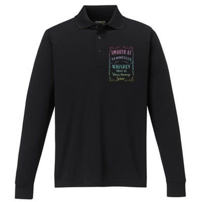 Smooth as Tennessee Whiskey Funny Humour Tee Vacation Performance Long Sleeve Polo