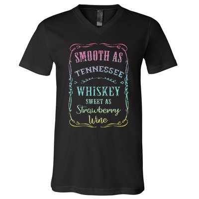 Smooth as Tennessee Whiskey Funny Humour Tee Vacation V-Neck T-Shirt