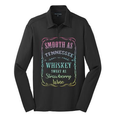 Smooth as Tennessee Whiskey Funny Humour Tee Vacation Silk Touch Performance Long Sleeve Polo