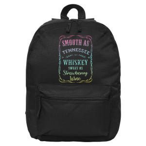 Smooth as Tennessee Whiskey Funny Humour Tee Vacation 16 in Basic Backpack