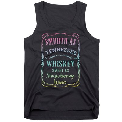 Smooth as Tennessee Whiskey Funny Humour Tee Vacation Tank Top