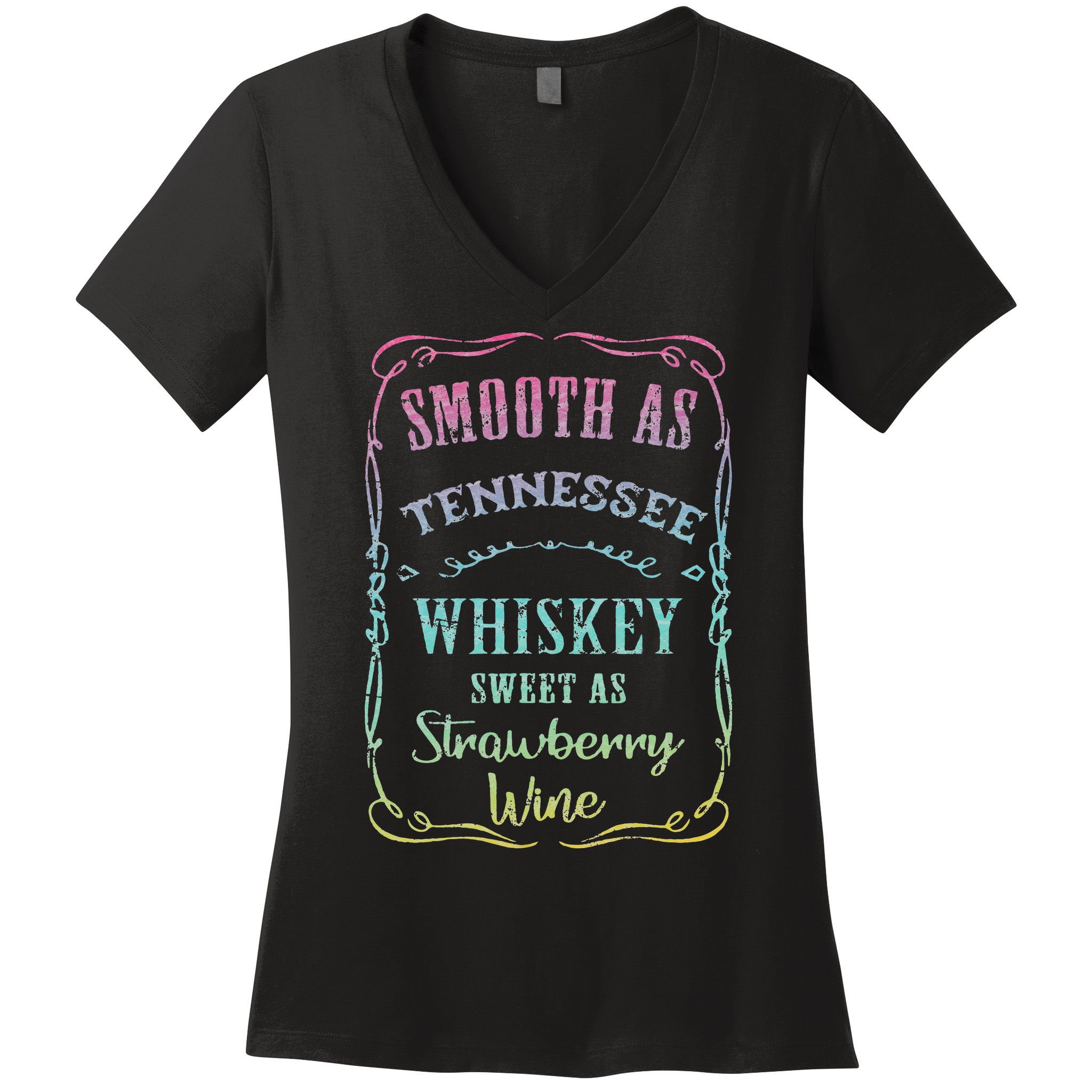 Smooth as Tennessee Whiskey Funny Humour Tee Vacation Women's V-Neck T-Shirt