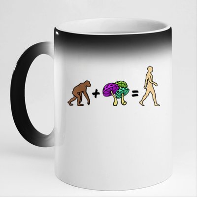 Stoned Ape Theory Psychedelic Magic Mushroom Monkey 11oz Black Color Changing Mug