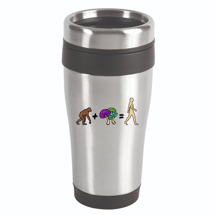 Stoned Ape Theory Psychedelic Magic Mushroom Monkey 16oz Travel Tumbler