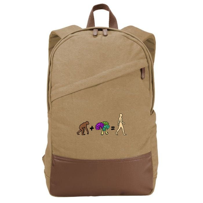 Stoned Ape Theory Psychedelic Magic Mushroom Monkey Cotton Canvas Backpack