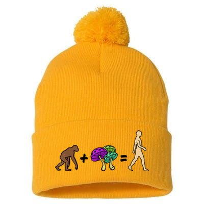 Stoned Ape Theory Psychedelic Magic Mushroom Monkey Pom Pom 12in Knit Beanie