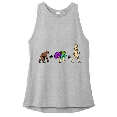 Stoned Ape Theory Psychedelic Magic Mushroom Monkey Ladies PosiCharge Tri-Blend Wicking Tank